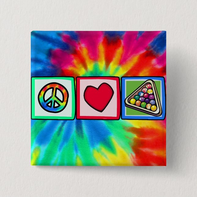 Peace, Love, Billiards Button (Front)