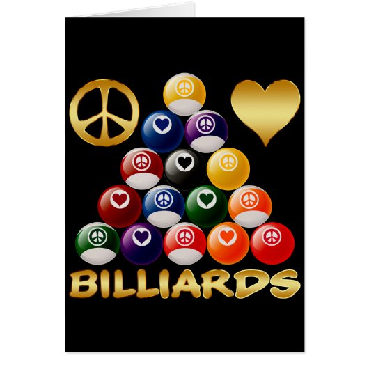 PEACE LOVE BILLIARDS CARDS (Front)