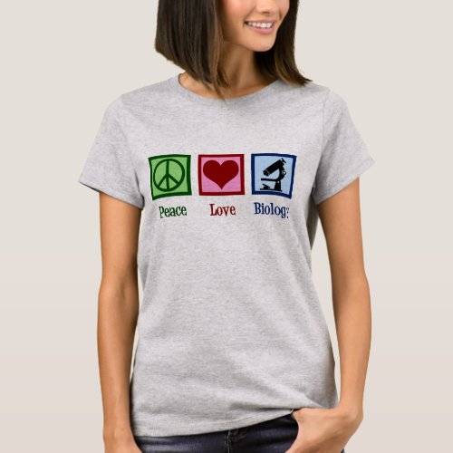 Peace Love Biology Christmas T_Shirt