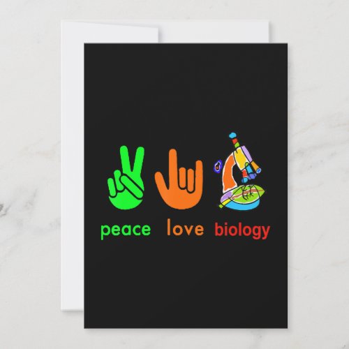 Peace Love Biology Microscope  Painter Science Tea Holiday Card