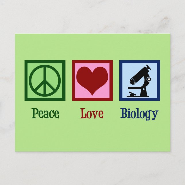Peace Love Biology Postcard (Front)