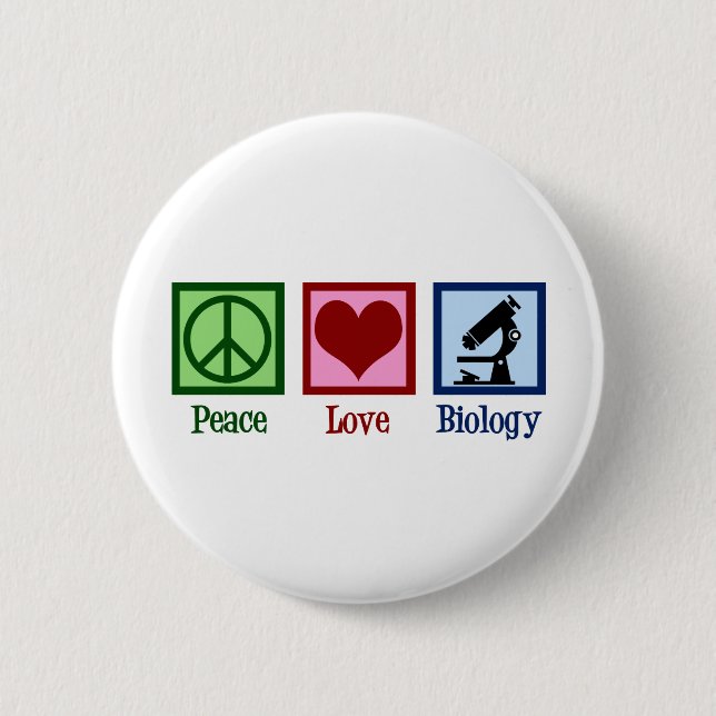 Peace Love Biology Teacher Button (Front)