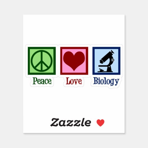 Peace Love Biology Teacher Sticker