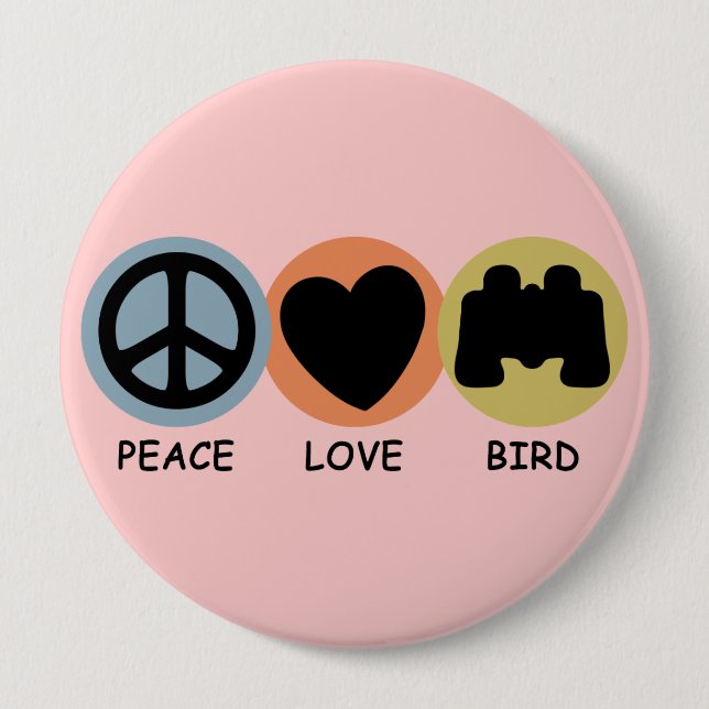 Peace Love Bird Button (Front)