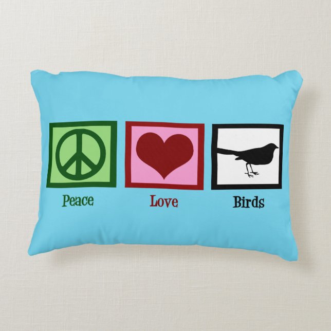 Peace Love Birds Accent Pillow (Back)