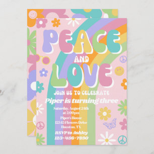 Peace & Love Birthday Invitation