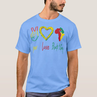 Peace, Love, Black History Month Black Pride Freed T-Shirt