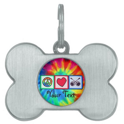 Peace Love Bluegrass Pet ID Tag