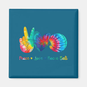 Peace Love Bocce Ball Tie Graphic Art Magnet