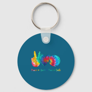 Peace Love Bocce Ball Tie Keychain