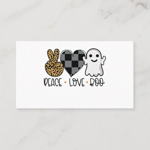 peace love boo Halloween Business Card