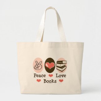 Peace Love Books Canvas Tote Bag bag
