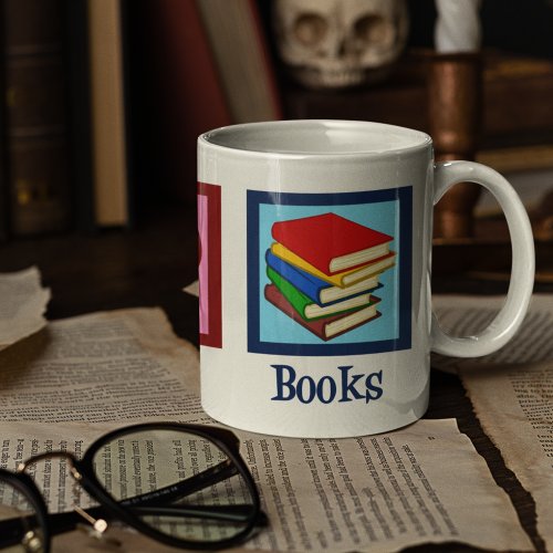 Peace Love Books Coffee Mug