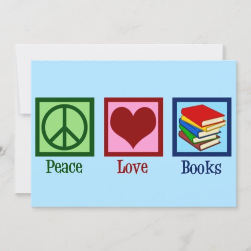 Peace Love Books Cute Bookstore  Holiday Card