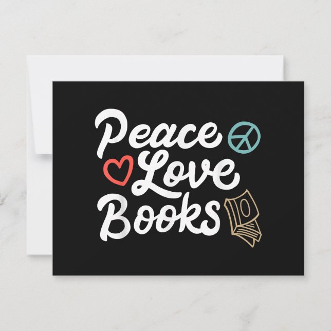 Peace Love Books Geeky & Cute Reading (Front)
