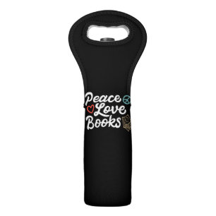 Peace Love Books Geeky & Cute Reading Wine Bag
