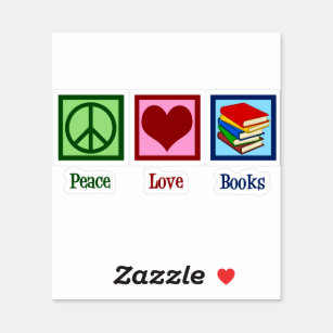 Peace Love Books Sticker