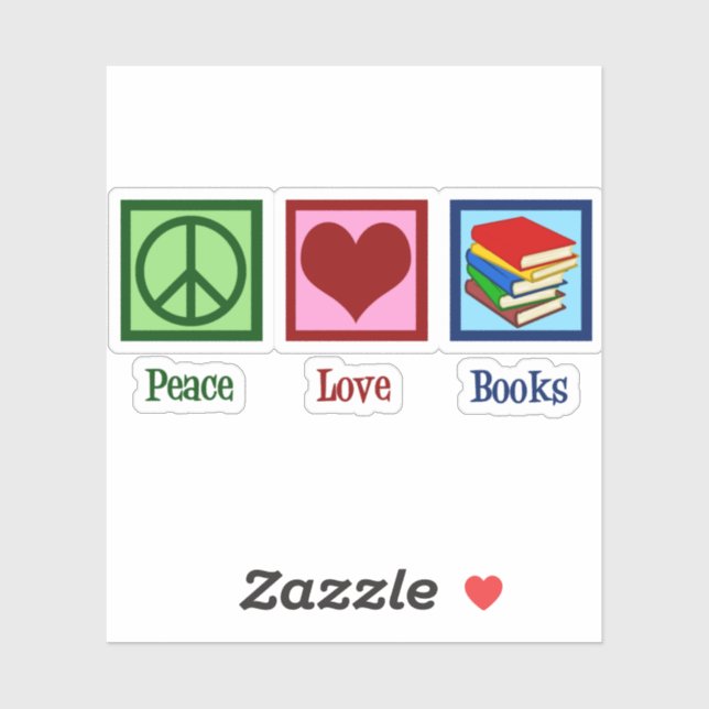 Peace Love Books Sticker (Sheet)