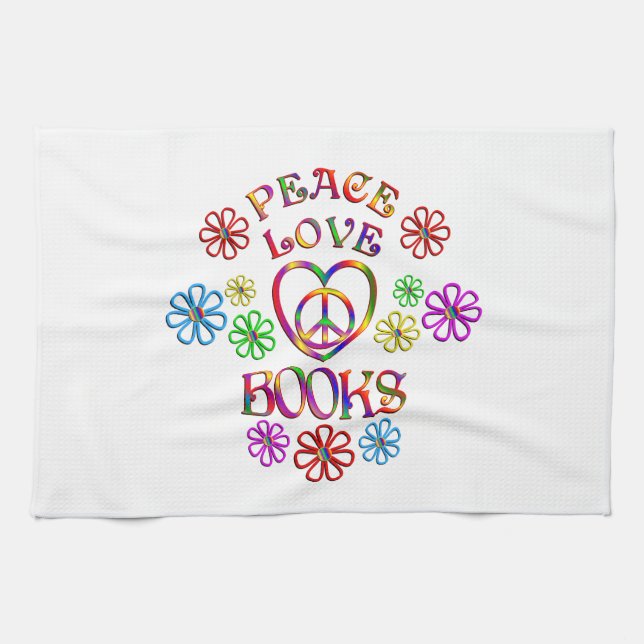Peace Love Books Towel (Horizontal)