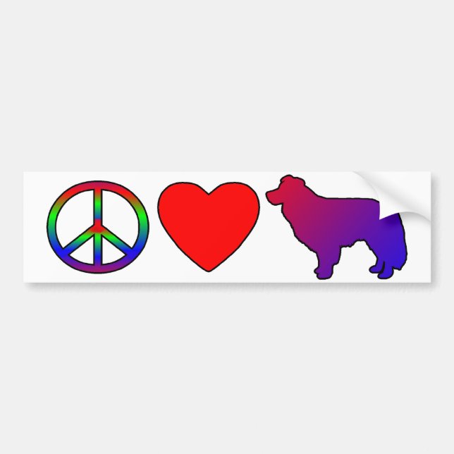Peace Love Border Collies Bumper Sticker (Front)