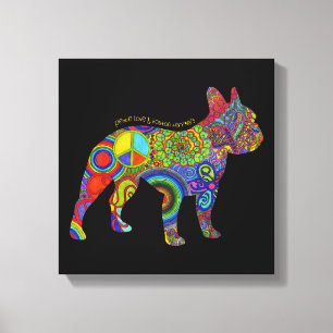 "Peace Love & Boston Terriers" Pop Art Canvas Print