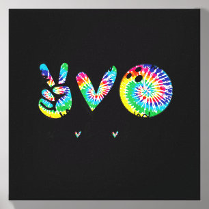 Peace Love Bowling Player Tie Dye Bowling Lovers Canvas Photo Tile