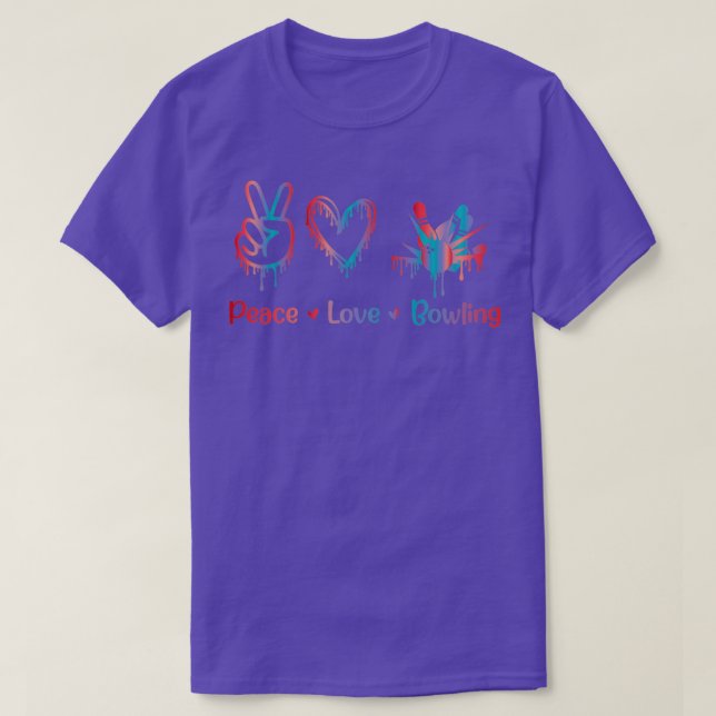 Peace Love Bowling Sublimation T T-Shirt (Design Front)