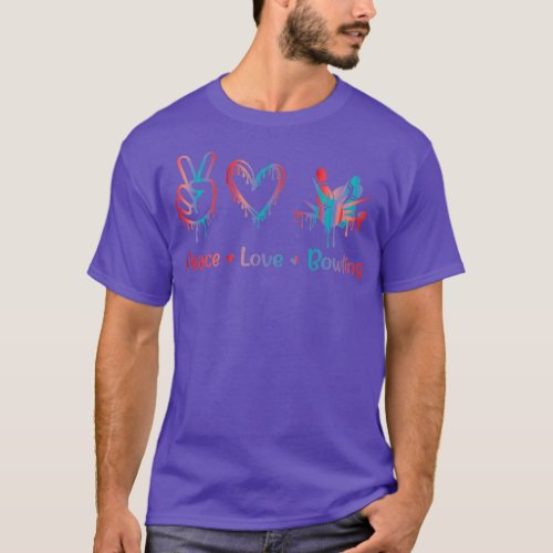 Peace Love Bowling Sublimation T T_Shirt