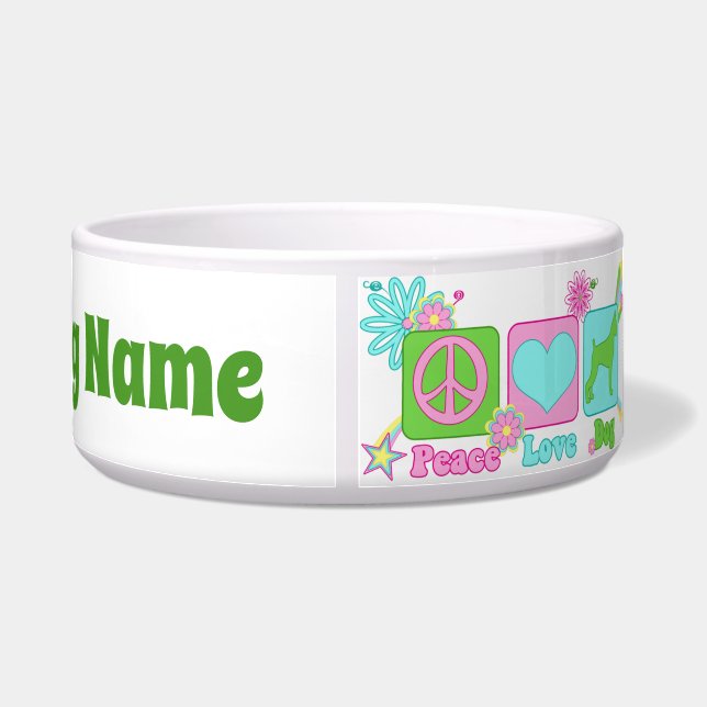Peace, Love, Boxer Bowl (Back)