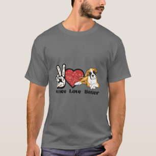 Peace Love Boxer Dog Boxer Dog Owner Lover T-Shirt