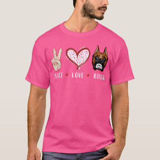 Peace Love Boxer Gift For Men Women Kids Boxer Dog T-Shirt