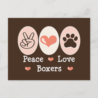 Peace Love Boxers Postcard