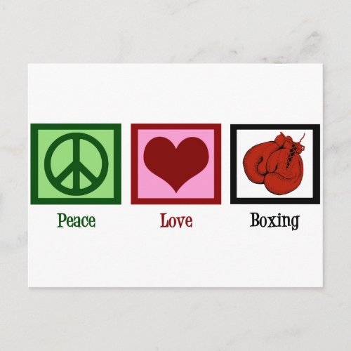 Peace Love Boxing Postcard