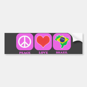 Peace Love Brazil Bumper Sticker