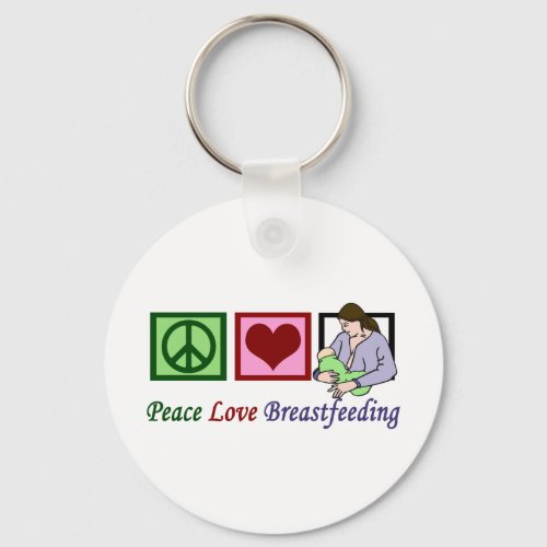 Peace Love Breastfeeding Keychain