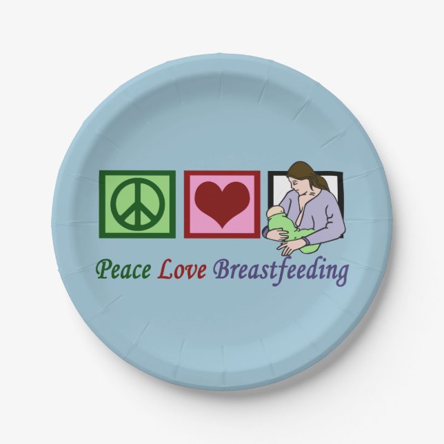 Peace Love Breastfeeding Paper Plates (Front)