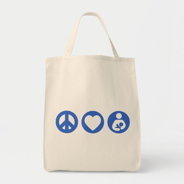 Peace Love Breastfeeding Tote Bag (Front)