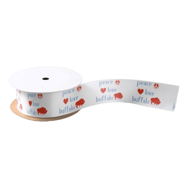 Peace Love Buffalo Satin Ribbon (Spool)