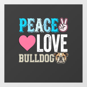 Peace Love Bulldog Vector Floor Decals