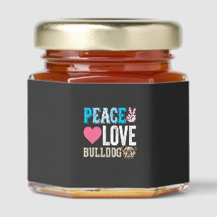 Peace Love Bulldog Vector Honey Jar Favors