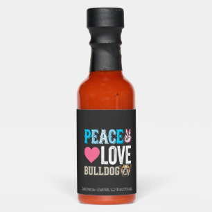 Peace Love Bulldog Vector Hot Sauces