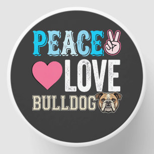 Peace Love Bulldog Vector Mini Candle Favors