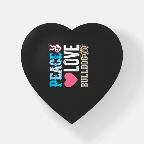 Peace Love Bulldog Vector Paperweight