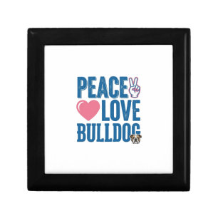 Peace Love Bulldog Vintage Dog Shirt Design Gift Box