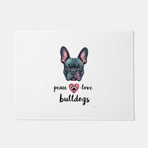 Peace Love Bulldogs Vintage Galaxy French Bulldog  Doormat