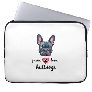 Peace Love Bulldogs Vintage Galaxy French Bulldog Laptop Sleeve