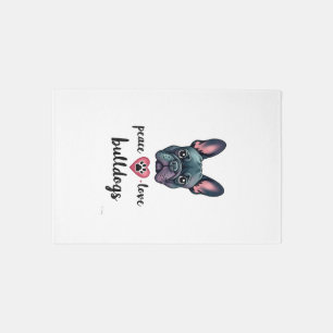 Peace Love Bulldogs Vintage Galaxy French Bulldog  Rug