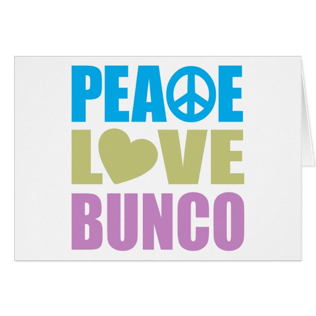 Peace Love Bunco Cards (Front Horizontal)