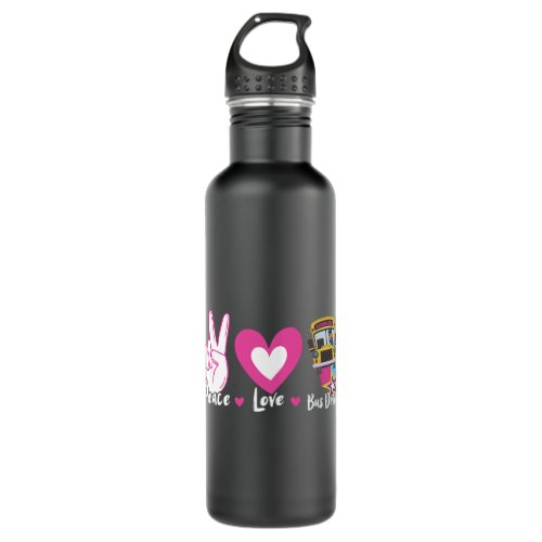 Peace Love Bus Driver Design for a Man Woman Kids  Stainless Steel Water Bottle