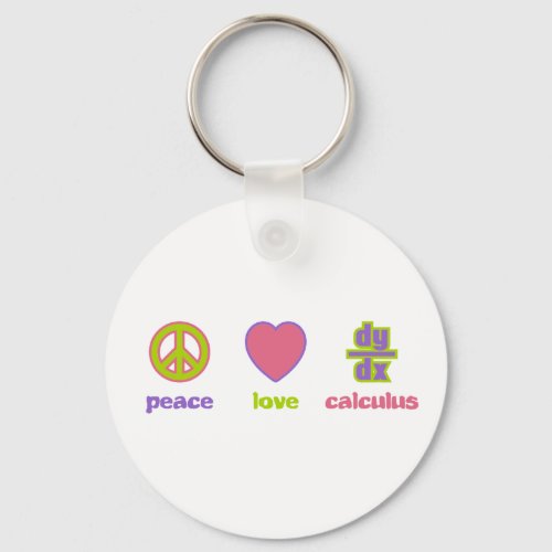 Peace Love  Calculus Keychain